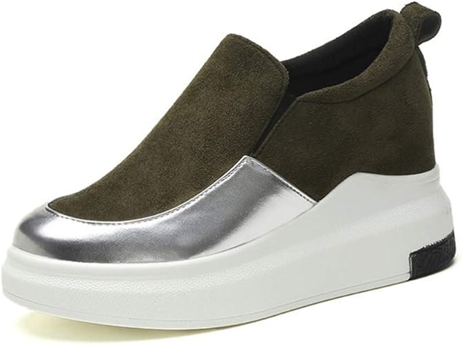 Amazon Klian 厚底スリッポン 厚底靴 レディース スニーカー ノンスリップ 美脚 滑りにくい 軽量 通気 クセになる履き心地 スリッポン カジュアルシューズ スニーカー 痛くない 歩きやすい インヒール ヒール2 5cm 日常 Klian ローファー スリッポン