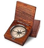 GiftTree Lewis & Clark Compass | Personalized Engraved Hiking Compass with Three Letter Monogram | Decorative Office Gift for Men, Father's Day, 5th Anniversary, Christmas