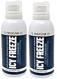 ICY Freeze Cooling Pain Relief Continuous 4 oz Spray with Ilex! IcyFreeze Cold Therapy 360 Degrees Continuous Spray is Greaseless and Stain Free for Mess Free Therapeutic Pain Relief! (2 Pack)