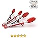 Pack of 2 Kitchen Tongs for Cooking Made of Premium Quality Stainless Steel Tips & Silicon head, Plus Stands. 2 Sizes 9'&12'. Heat resistant Cooking tongs for BBQ,Salad, Grilling, Serving,& Fish. Red