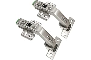 ANGSTROM 2-Pack Lazy Susan Cabinet Hinges, Full Overlay Concealed European Style for Outer Corner Door, 3D Adjustable Clip-On