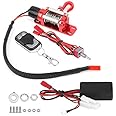 RC Winch, 1/10 Electric Metal Winch Model Vehicle Crawler Car Accessory with Remote Controller, Load 3kg
