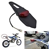 KATUR Rear Fender LED Brake Red Tail Light Lamp with Bracket for Off-Road Motorcycle Motocross Dirt Bike (Red Lens)