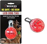 Bennies World Blinking LED Clip-On Dog Collar Tag, Red