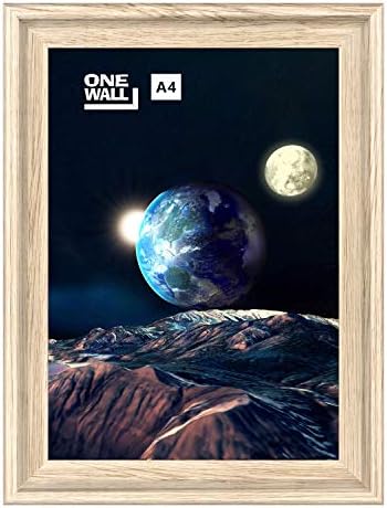 Onewall Photo Frame A4 Picture Document Certificate Frame for Wall and Tabletop Display Light Wooden 21x29.5cm