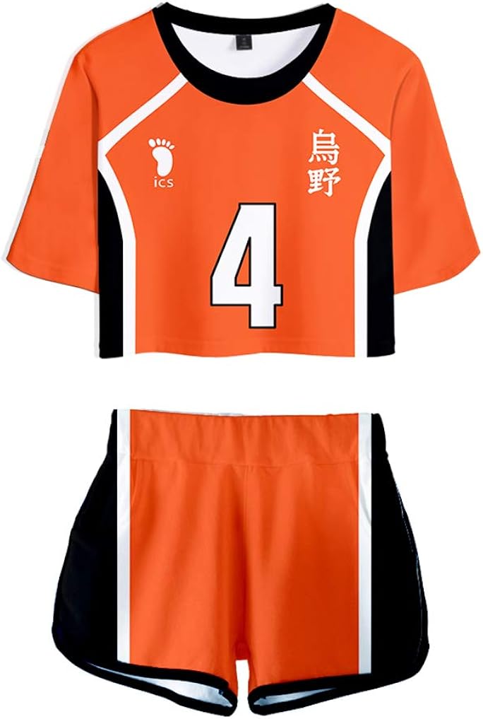 Topcos Womens Girls Karasuno High School Uniform Volleyball Jersey