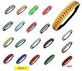 Softball Headbands U PICK YOUR COLOR - Leather with Stitching for Seam Fastpitch Stretch Elastic Sport and Fashion Headband by Kenz Laurenz