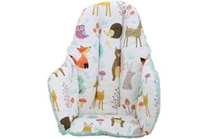 Bebek Ozel High Chair Cushion for IKEA High Chair, One Piece IKEA High Chair Accessories, Cotton Antilop High Chair Accessories, Washable IKEA High Chair Cushion (Nature Green)