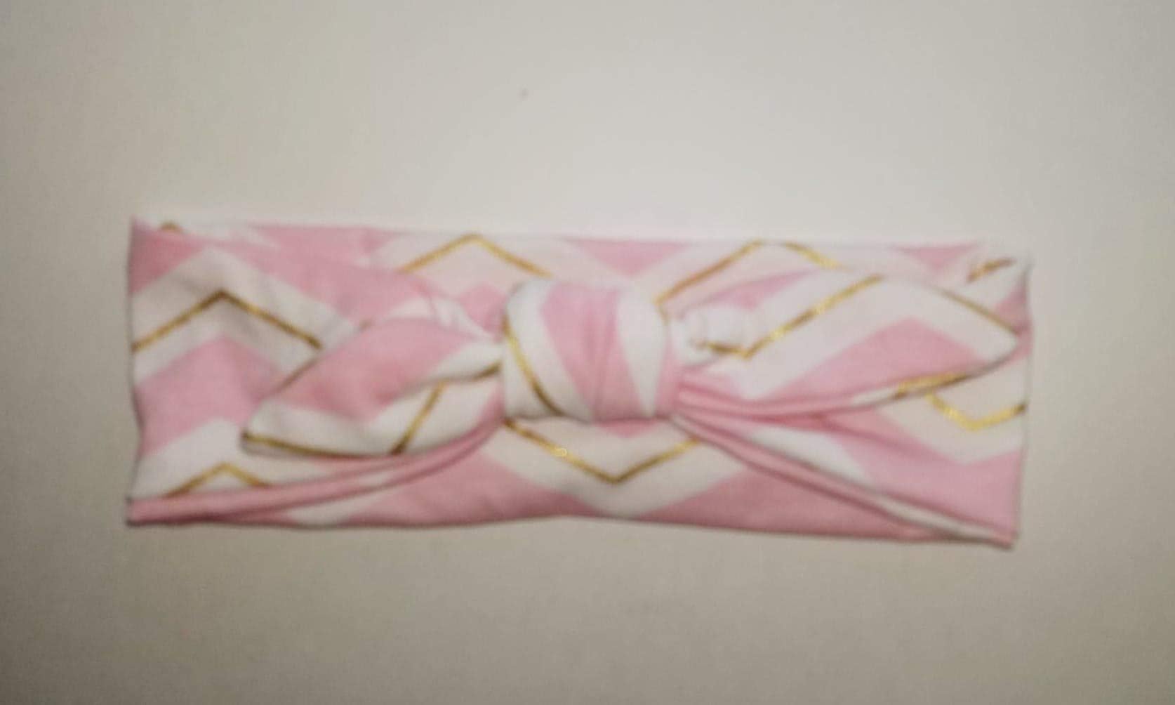 TOP KNOT HEADBAND, baby turban headband, pink chevron headband, knotted headband