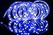 LTE Solar Power Rope Lights, Waterproof, 23ft 50 LEDs String Lights, Portable, with Light Sensor, Home Decoration for Christmas Tree, Thanksgiving, Wedding, Party, Garden, Lawn, Patio (Blue)