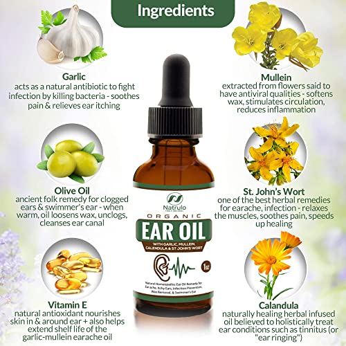 Organic Ear Oil for Ear Infections Natural Eardrops for Infection