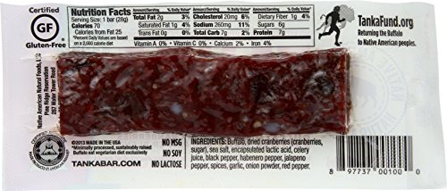 Meat Bar with Buffalo and Cranberries by Tanka, Spicy Pepper, Beef Jerky Alternative, Gluten Free Snacks, 1 Ounce Bar, Pack of 12 - Thumbnail 3