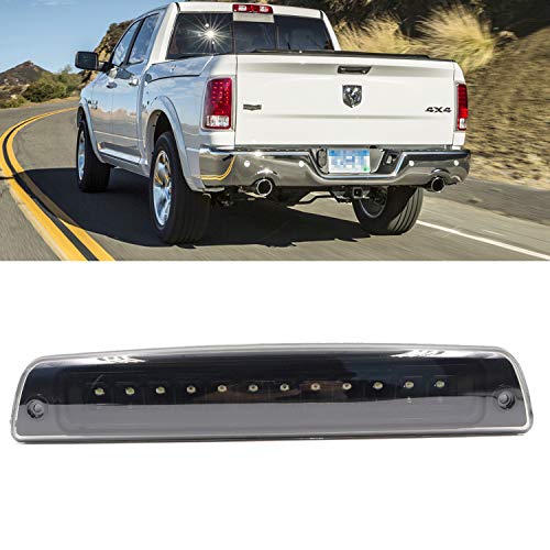 Dantoo High Mount 3rd Brake Light Rear Tail Light for 1994-2001 Dodge Ram 1500 2500 3500 Waterproof Third Brake Light Cargo Light High Mount Stop Light Smoke Lens LED Lamp, Black Housing