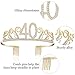 BABEYOND 40th Birthday Tiara and Sash Crystal Happy Birthday Crown and Satin 40 & Fabulous Sash 40th Birthday Party Supplies Rhinestone 40th Princess Crown and Glitter Sash (40th Birth-Gold)