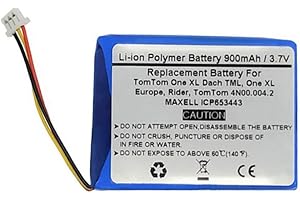 Starnovo 3.7V/900mAh Replacement Battery for Tomtom One XL Dach TML, One XL Europe, Rider, F650010252, F709070710, Tomtom 4N00.004.2, MAXELL ICP653443
