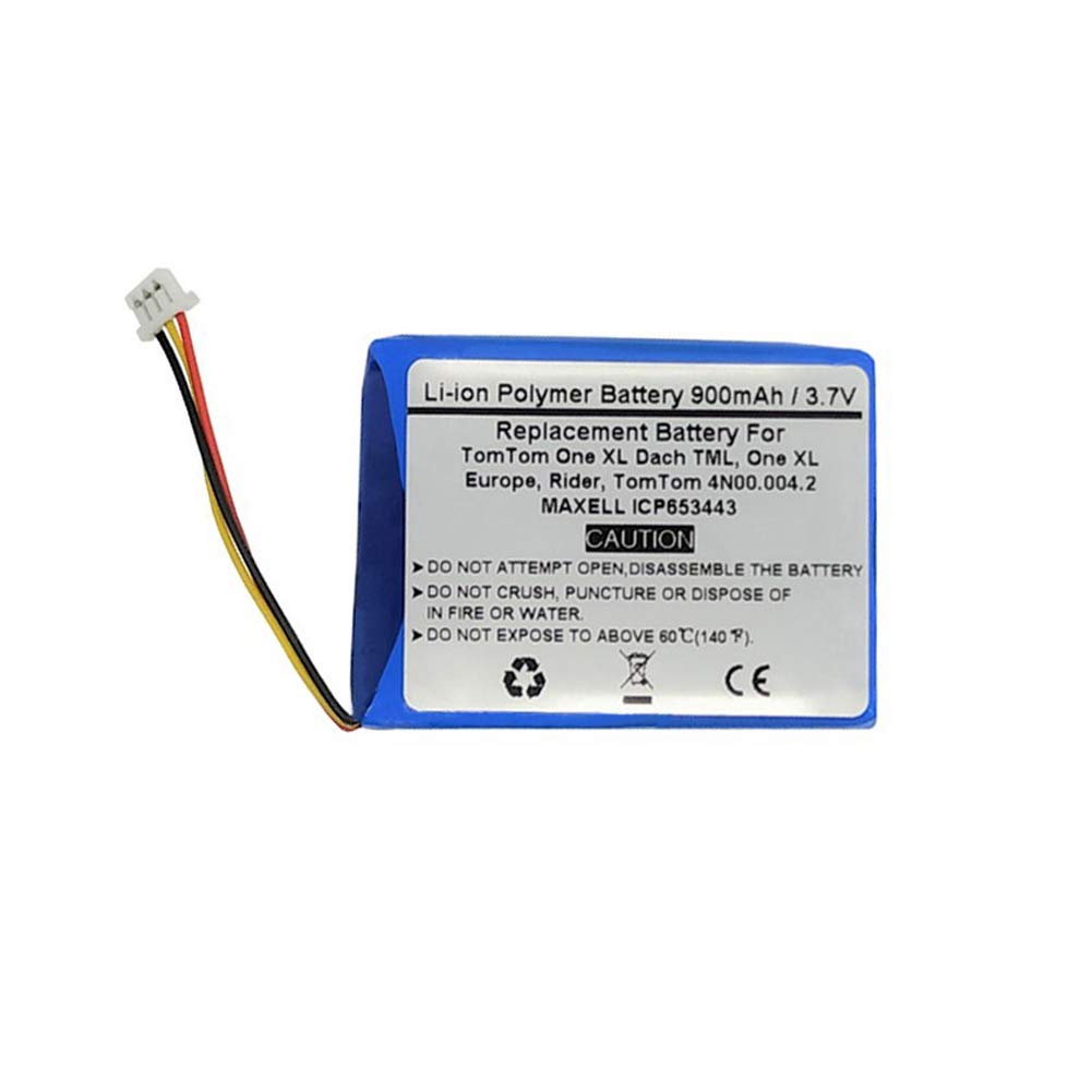 STARNOVO 3.7V 900mAh Replacement Battery for Tomtom One XL Dach TML, One XL Europe, Rider, F650010252, F709070710, Tomtom 4N00.004.2, MAXELL ICP653443