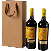 JPORSHU 10 Pack Wine Paper Bag,Wine Bottle Bags Bulk Reusable Gift Tote Bag Holds 2 bottles of wine,Kraft Paper Wine Bags with Handles,for Wedding Bottle Whiskey Spirits Party (kraft paper)