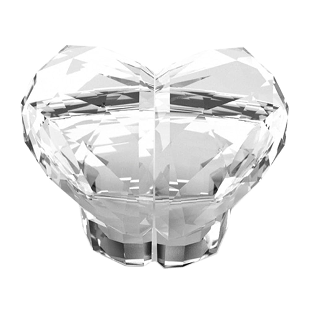 Veemoon Love Heart Shaped Toilet Tank Button Acrylic Toilet Tank Button Press Accessories Flush Push Flush Replacement Clear