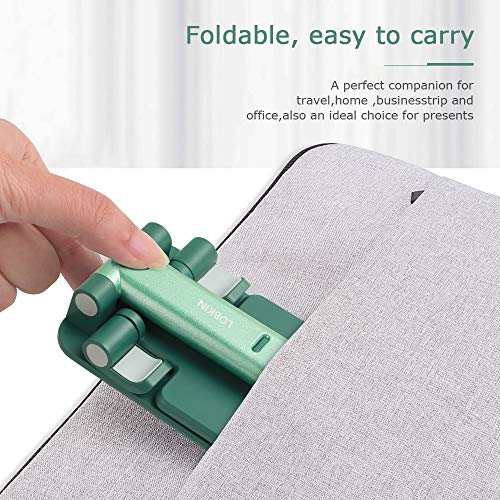 LOBKIN Cell Phone Stand for Desk,Foldable Portable Adjustable Phone Holder Cradle Dock for Desk, Desktop Stand Compatible with iPhone 12 Pro Max 11 XS XR X Samsung Galaxy S10 S9 Tablets