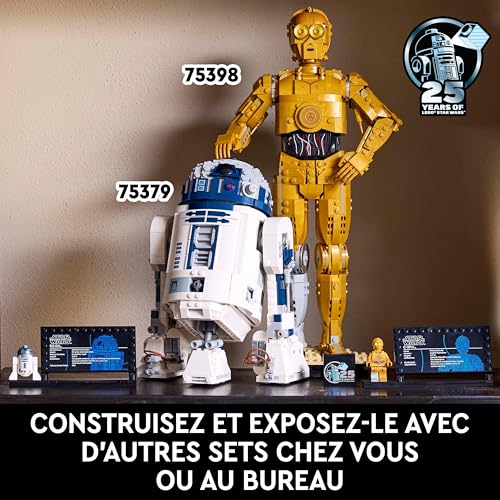 Star Wars 75398 C-3PO - Figurine Collector - Maquette à Construire & Exposer pour Adulte - Présentoir, Plaque Descriptive & Minifigurine - Idée de Cadeau pour Fan, Homme ou Femme
