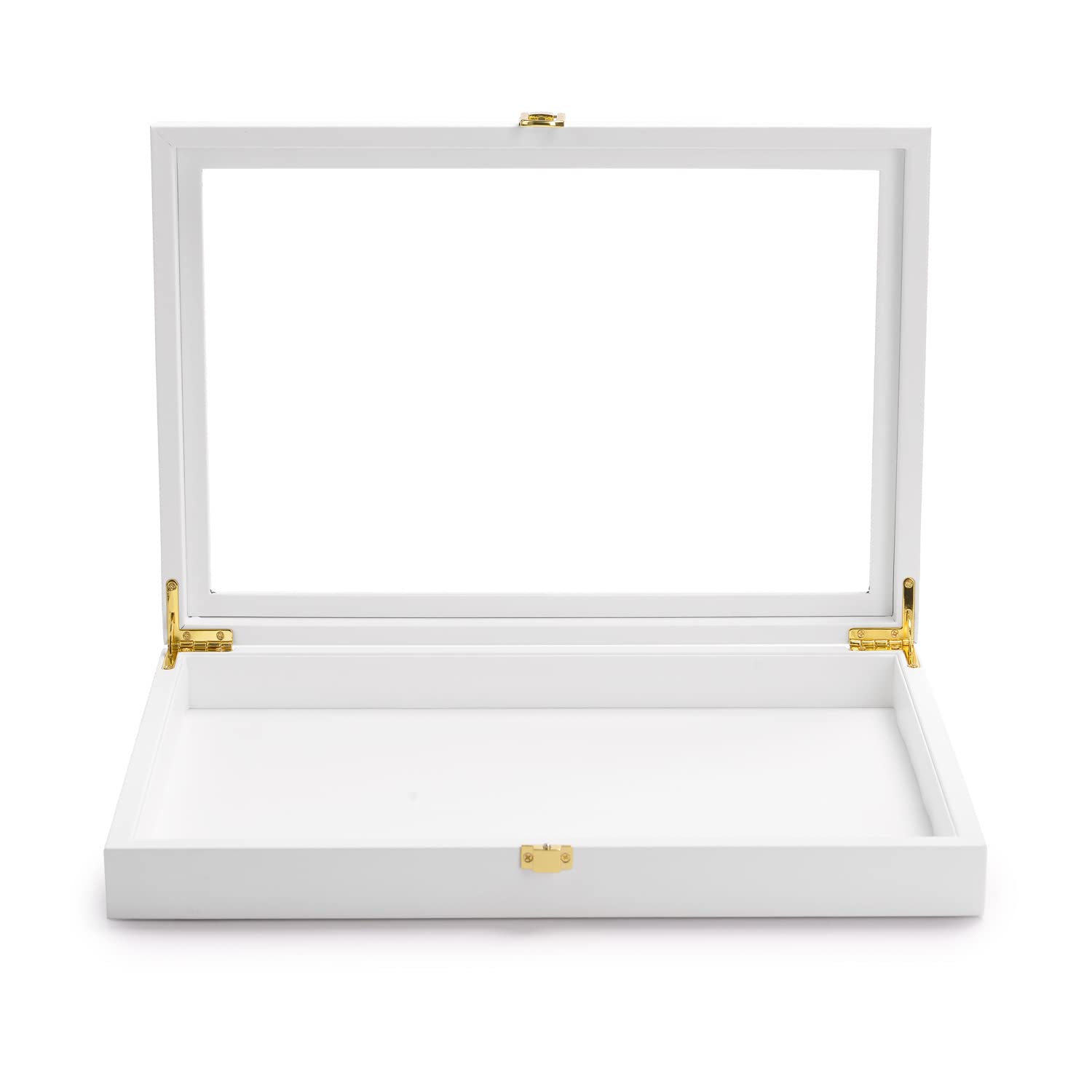 Photo 1 of Oirlv White Jewelry Organizer Tray with Acrylic Lid Premium Leather Jewelry Box with Transparent Lid Drawer Insert Jewelry Display Case(Flat Tray)
