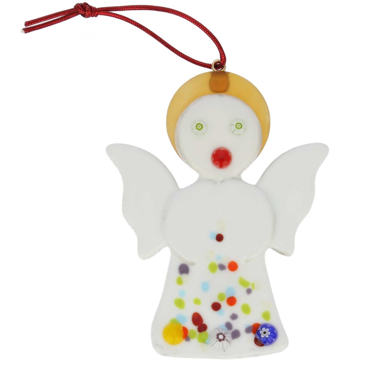 Glass Of Venice Murano Glass Angel Christmas Ornament - White