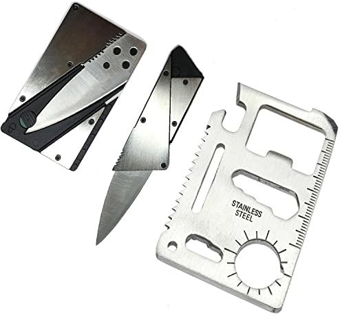 Gift for Men Gadgets Wallet Tool Pocket Tool Set with 11 in 1 Credit Card Tool and Wallet Knife Pocket Knife,2 type/set Gadgets Hand Tool EDC Tool (silver)