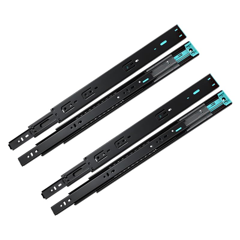 anchak Two springs drawer rails, full extension, soft-close pull-out rails with self-closing and cushioning, prevents trapping of hands, 2 pairs (4 pieces), 600 mm