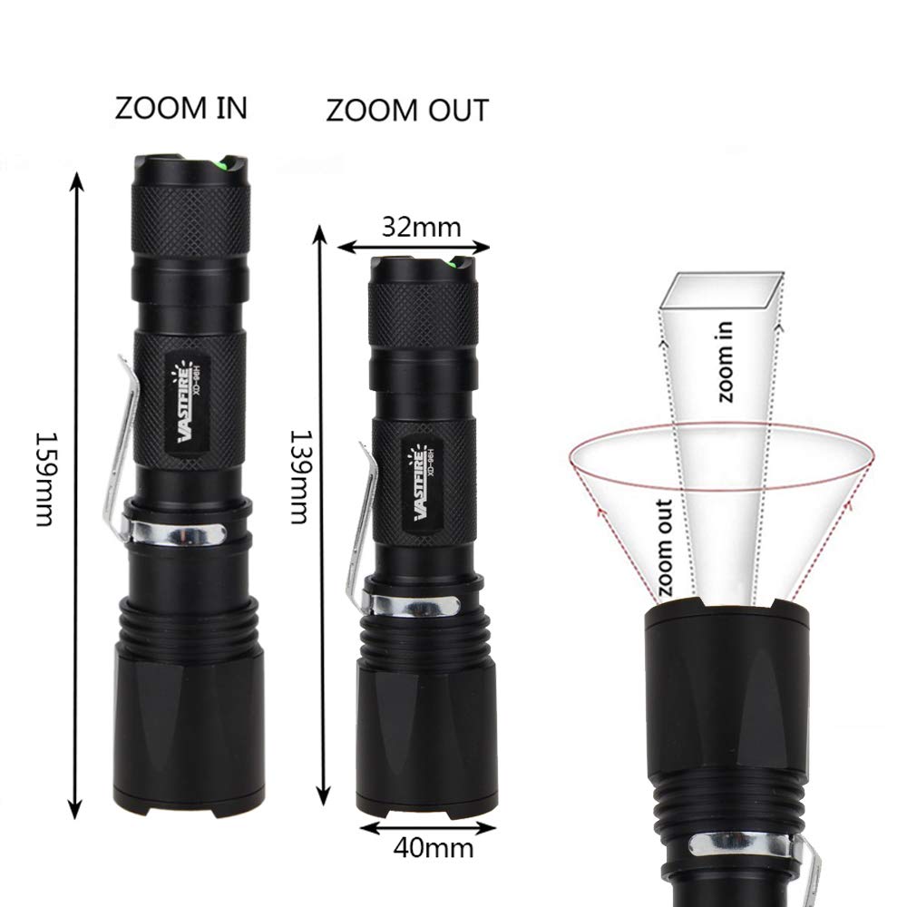 VASTFIRE Zoomable Green/Red/UV Hunting Flashlight Deer Blood Tracker
