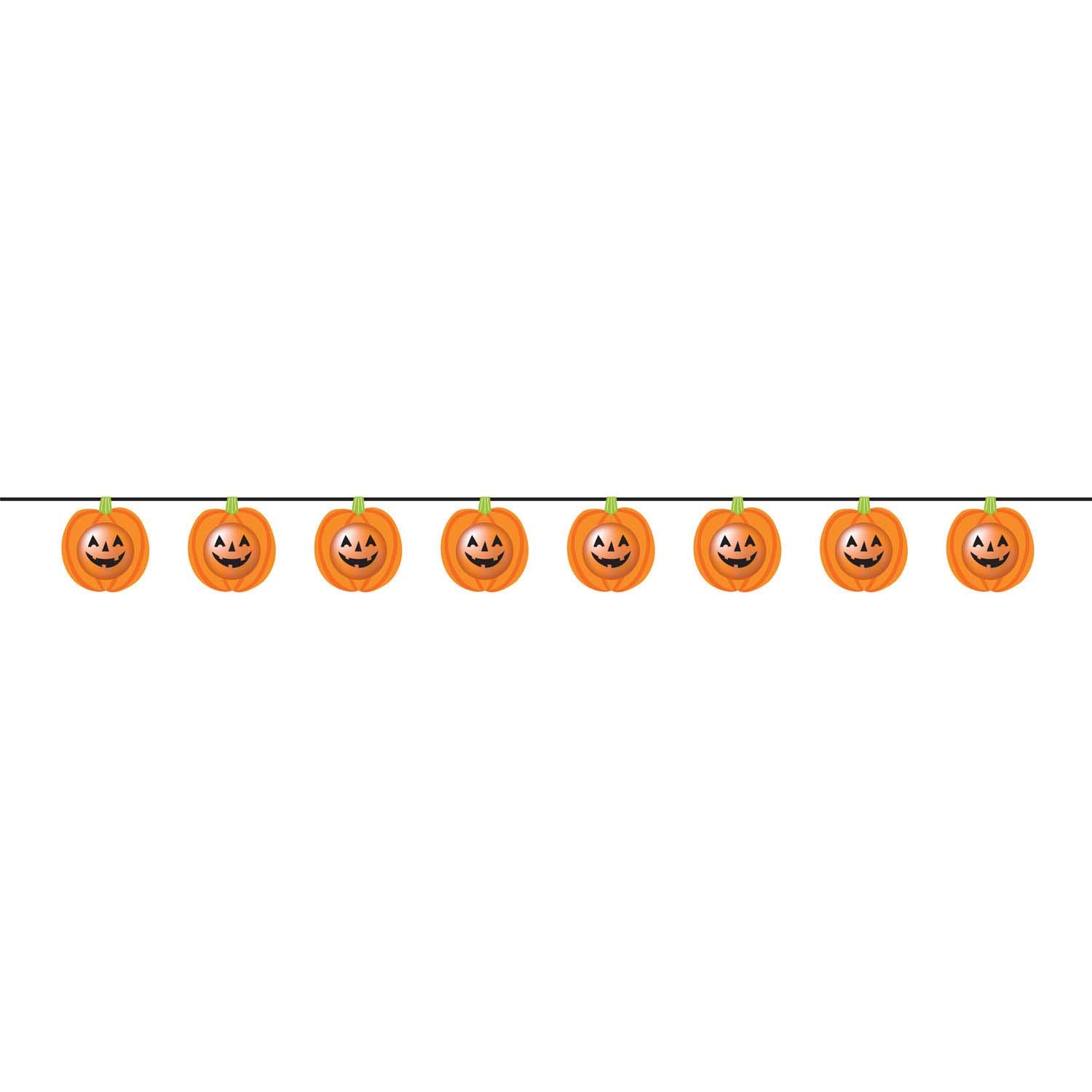 amscan 9907454 Latex Garland with Paper Cut-Outs, Halloween Friends, Decoration, Pumpkin, Halloween, Horror Party, Theme Party