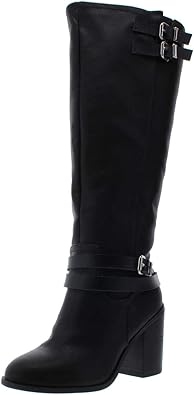 madden girl black knee high boots