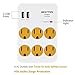 BESTTEN 6-Outlet, USB Wall Tap Adapter, Wall Mountable Surge Protector 450 Joules, 2 USB Charging Ports (2.4A/Port, 3.1A Total) and 6 AC Outlet, Twist-To-Lock Safety Cover, ETL Certified