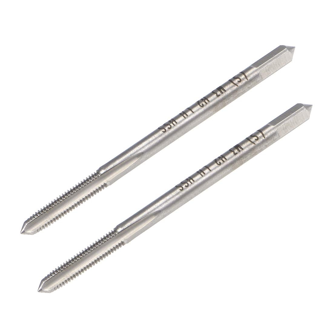 sourcing map Metric Machine Tap Left M3 Thread 0.5 Pitch H2 Accuracy 3 Flutes High Speed Steel 2pcs