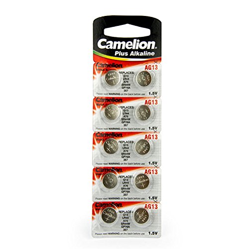 Camelion AG13/LR44/A76/357/SR44W/GP76A Alkaline Button Cell battery (Pack of 10)