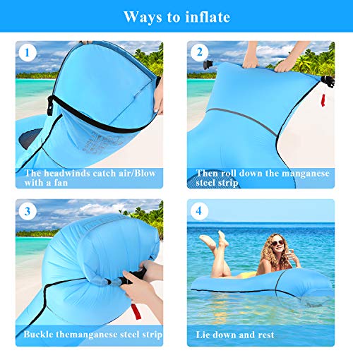 Tolaccea Pool Hängematte mit Mesh Aufblasbare Wasserhängematte luftmatratzen Liege Wasser Bett Floating Lounge Stuhl Schwimmbad Aufblasbarer Spielzeug Blau