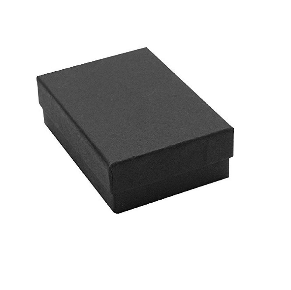 16 Pack Cotton Filled Matte Black Paper Cardboard Jewelry