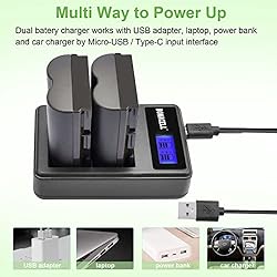 Bonacell EN-EL3E Battery(2 Pack) 2000mAh and LCD