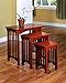 Coaster Home Furnishings 3Piece Nesting Table Set, Warm Brown