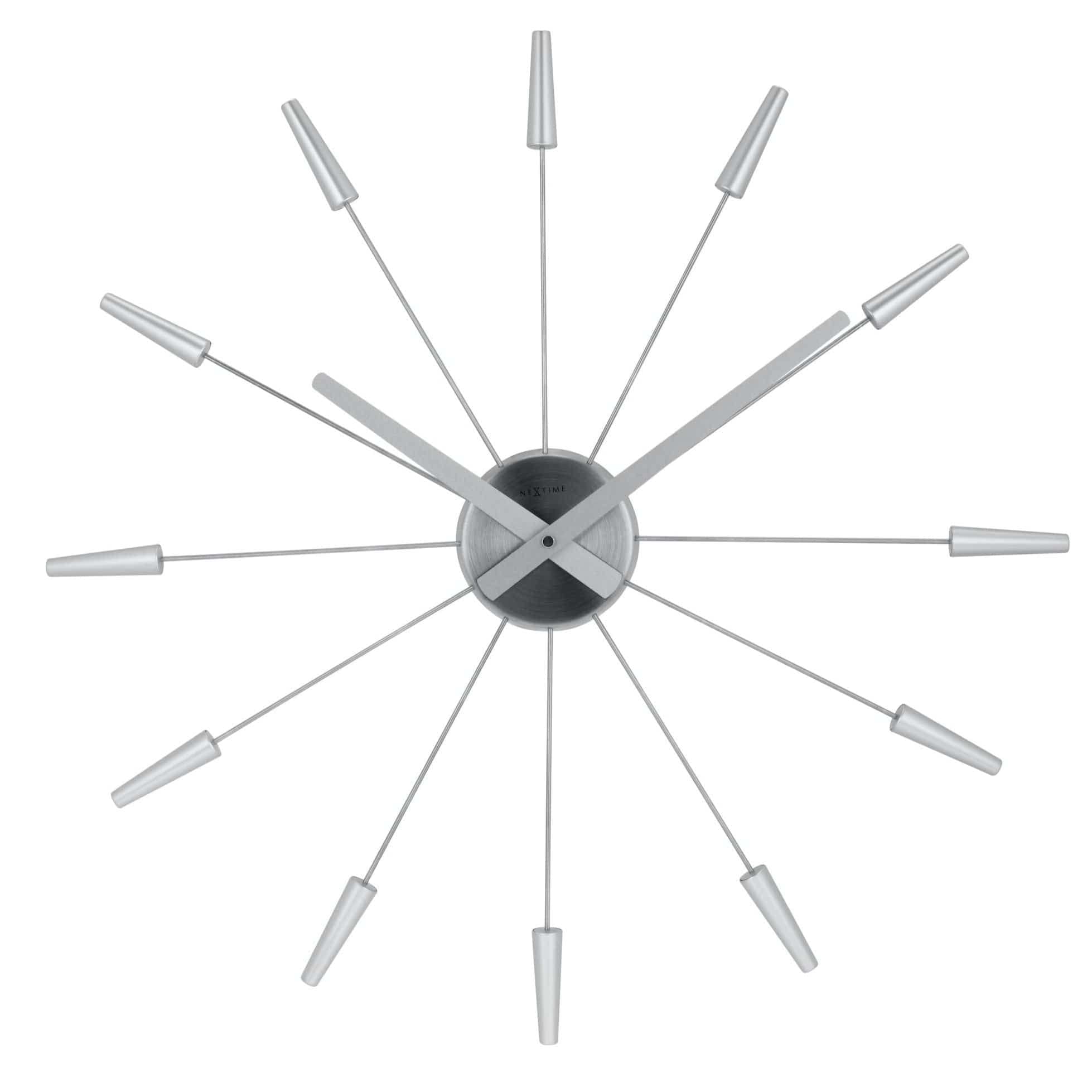 NeXtime wall clock "PLUG INN", very silent, silver, made of stainless steel, ø 58 cm