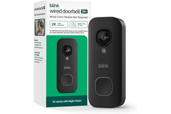 Introducing Blink Wired Doorbell 2K+ — Head-to-Toe 2K video doorbell, continuous hardwired power, pair with Alexa or Blink Chime (sold separately) required for in-home alerts