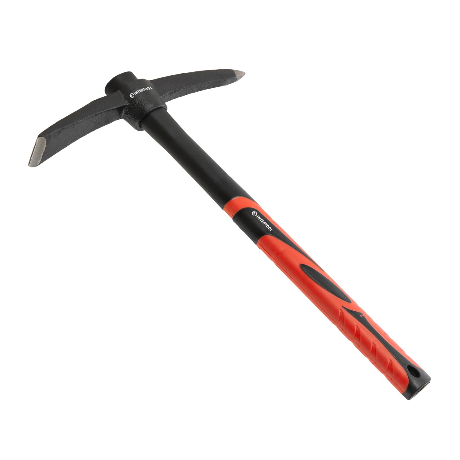 Photo 1 of INTERTOOL Small Pick Axe -15-Inch Forged Steel Weeding Mattock Adze Hoe 1.5 lb with Anti-Slip Fiberglass Handle - Heavy-Duty Garden Tool for Roots, Rocks, Digging & Camping HT08-0303