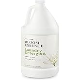 Bloom Essence Free & Clear Liquid Laundry Detergent – Plant-Based, Hypoallergenic & Unscented Concentrated Formula for Sensitive Skin, 256 Loads, 128oz