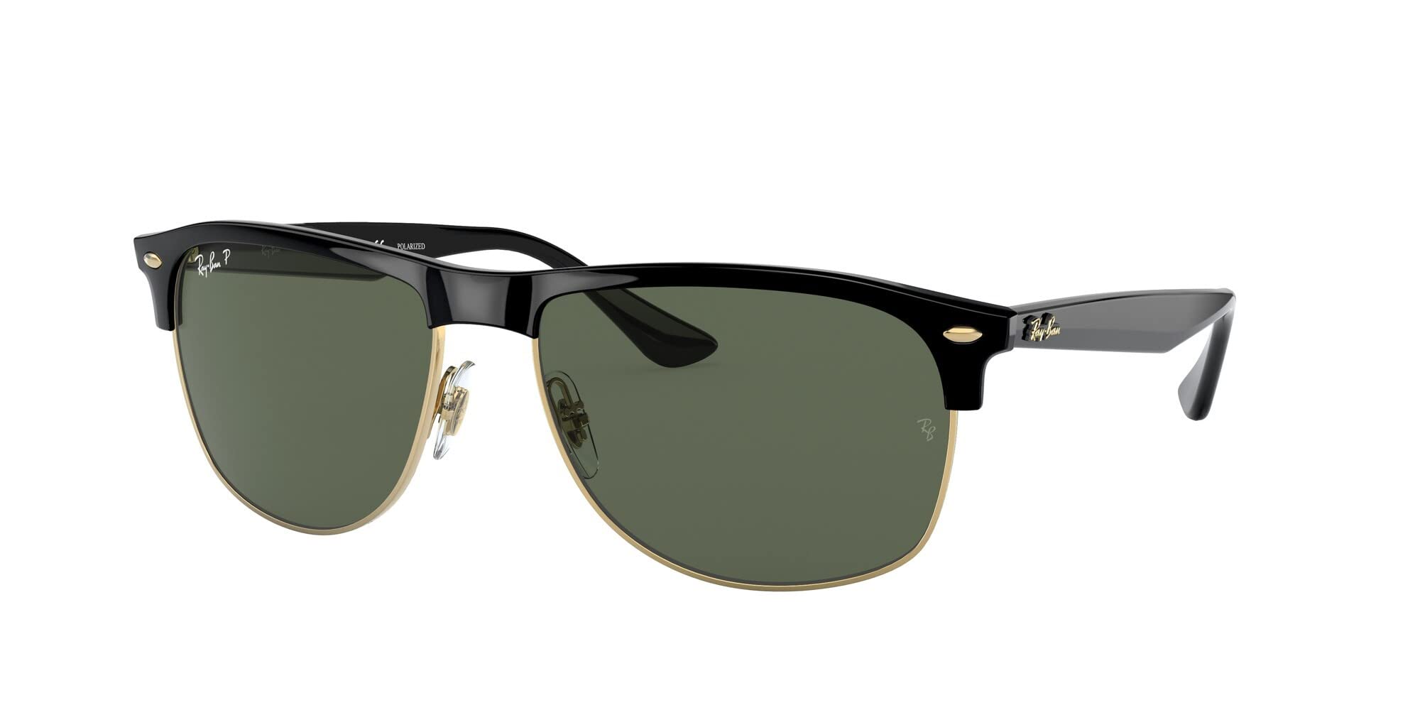 Photo 1 of (USED/FAIR) Ray-Ban Rb4342 Square Sunglasses, Black/Dark Green Polarized, 59 mm