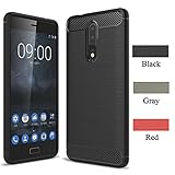 Nokia 8 Case, [LuckQR] Ultra Thin Light Carbon Fiber Soft Case, Drop Protection & Shock Resistant, Perfect Fashion Full Body Protective Cover Case Designed For Nokia 8 - Black