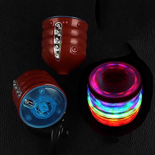 MeetUs Pack of 2 Magic Spinning Top Gyro with Colorful Flashing LED Lights and Music for Kids Toddler Boys Girls,Best Christmas Birthday Gifts - Thumbnail 3