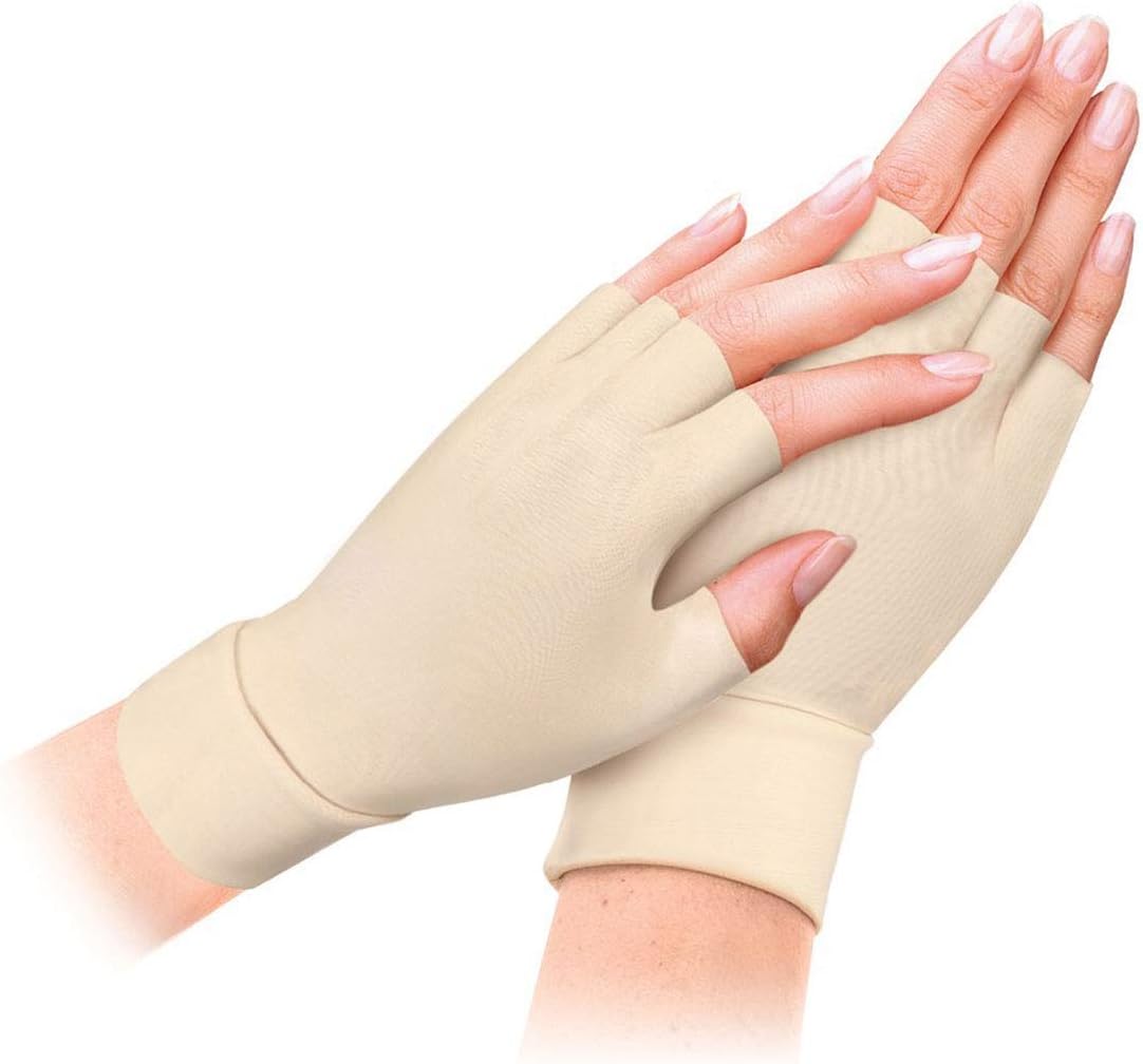 PEDIMEND Half-Finger Anti Arthritis Health Gloves (1PAIR - 2PCS), Beige
