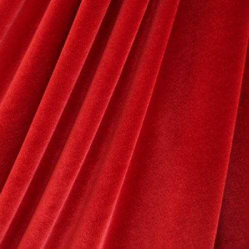 Stretch Velvet Fabric 12 Yards By The Bolt-Red