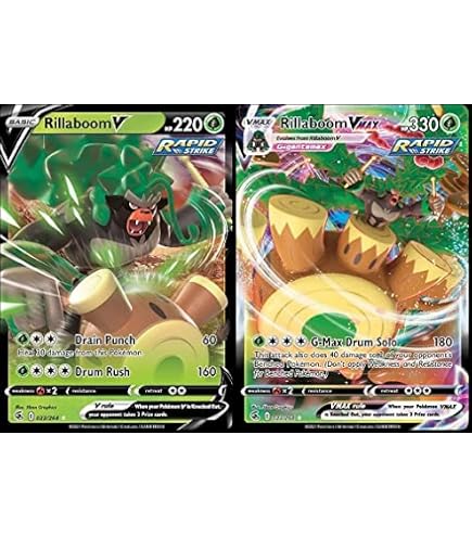 Pokemon Vmax Card Set - Drednaw VMAX 015/073 & Drednaw V 014/073 - Champions Path