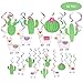 32PCS Llama Cactus Hanging Swirl Decorations, Llama Themed Classroom Birthday Party Indoor Home Decors,Alpaca Cactus Party Succulent Party Ceiling Supplies