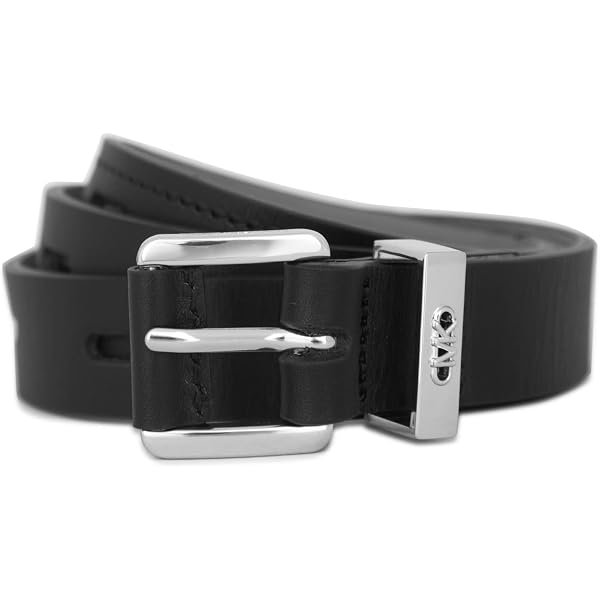 DESIGNER MICHAEL KORS COLLECTION BLACK LEATHER & SILVER METAL 2\